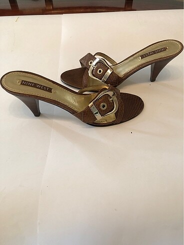 Nine West Nine West kahve lezar topuklu terlik