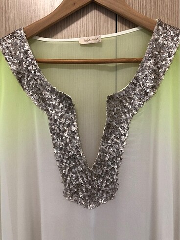 Lola Mia , beyaz fıstıki yeşil plaj elbisesi - Görsel 2