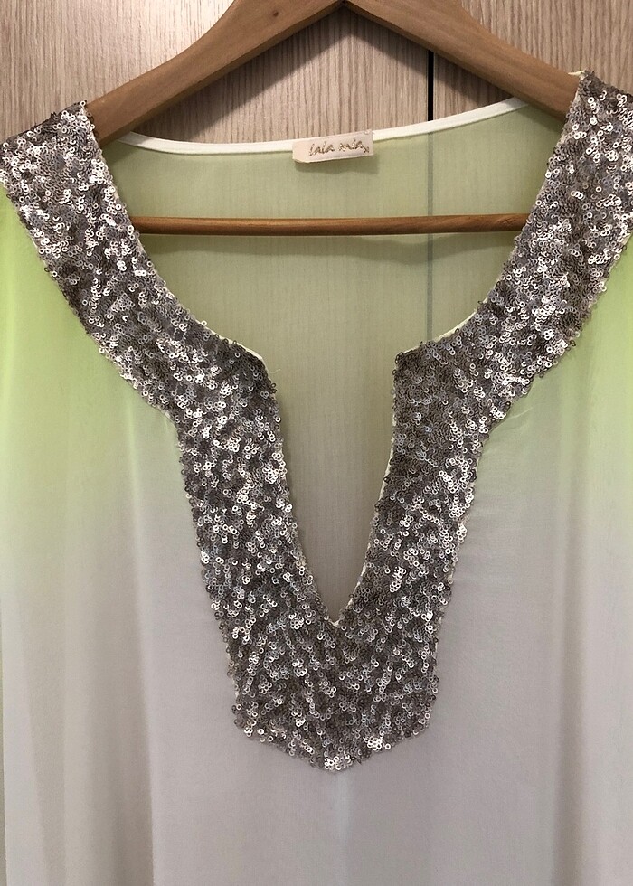 Lola Mia , beyaz fıstıki yeşil plaj elbisesi - Görsel 2