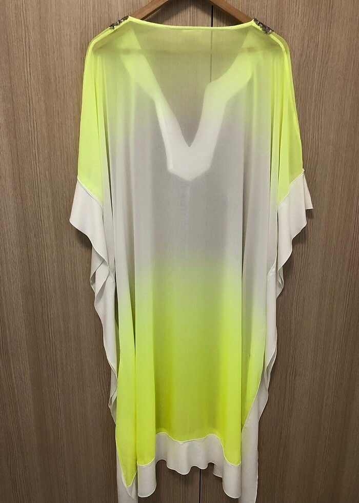 Lola Mia , beyaz fıstıki yeşil plaj elbisesi - Görsel 5