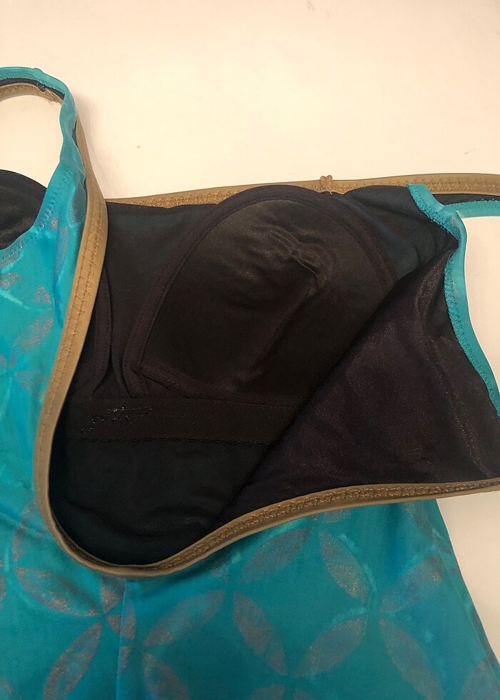 Gottex türkuaz bakır çiçek desenli mayo - Görsel 5