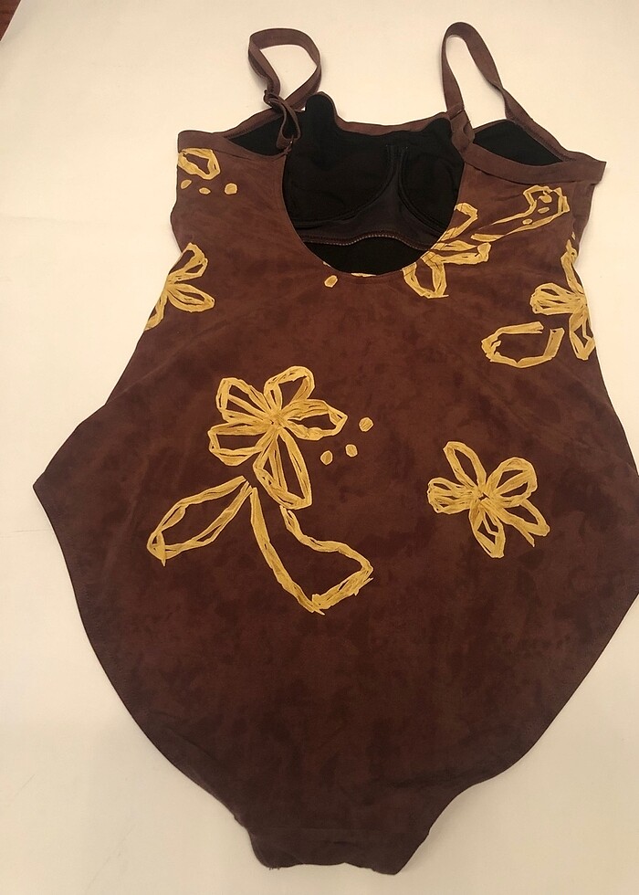 Rasurel Fransız malı , kahve sarı desenli mayo - Görsel 3