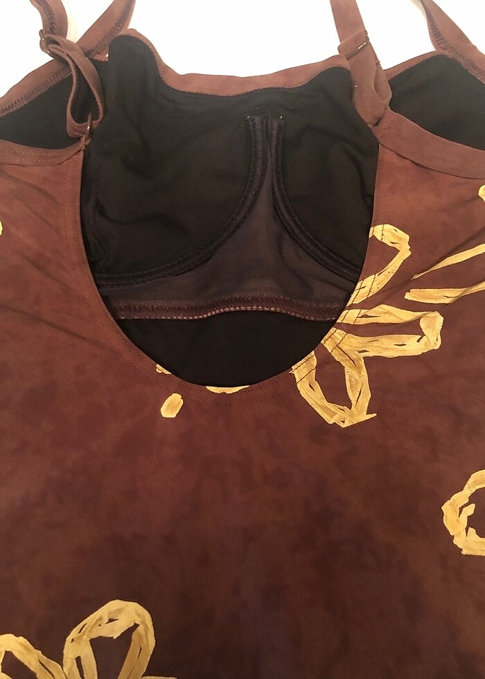 Rasurel Fransız malı , kahve sarı desenli mayo - Görsel 4