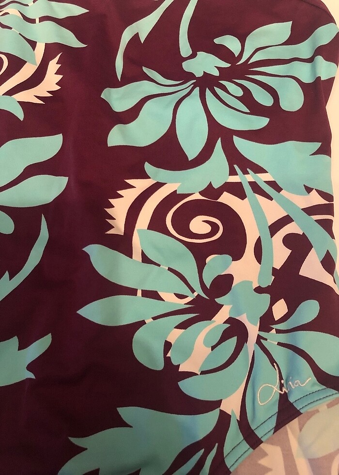 Livia italyan malı elbise ve desenli mayosu - Görsel 3