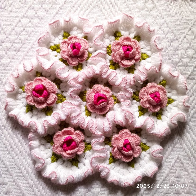 pembe Güllü çeyiz lik lif - Görsel 2