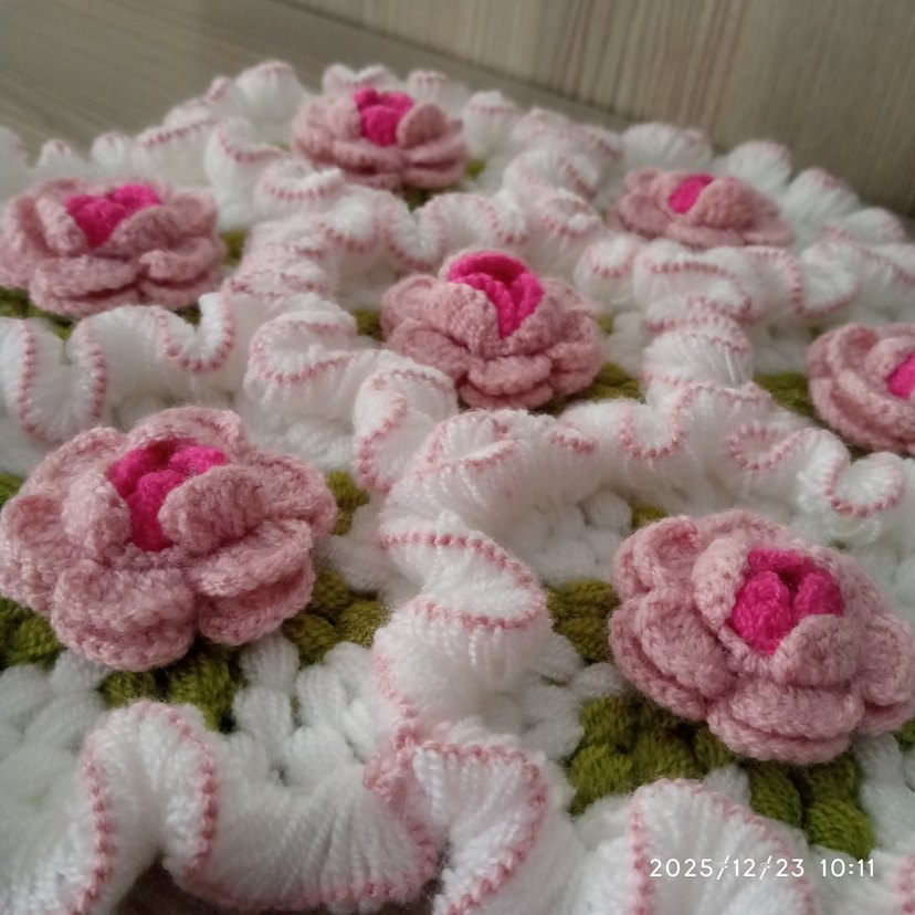 pembe Güllü çeyiz lik lif - Görsel 3