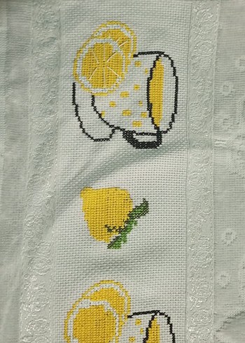 Nakışlı Beyaz Mutfak Havlusu - Görsel 3