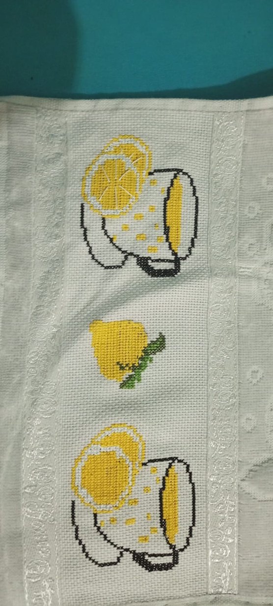 Nakışlı Beyaz Mutfak Havlusu - Görsel 3