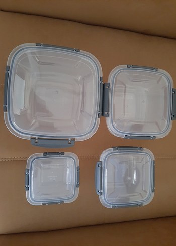 sifir Kilitlemeli Gri Saklama Kabı Seti