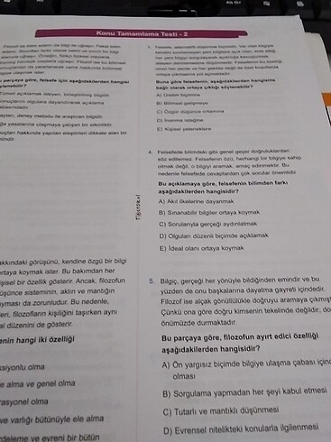TYT FELSEFE SORU BANKASI TESTOKUL YAYINLARI