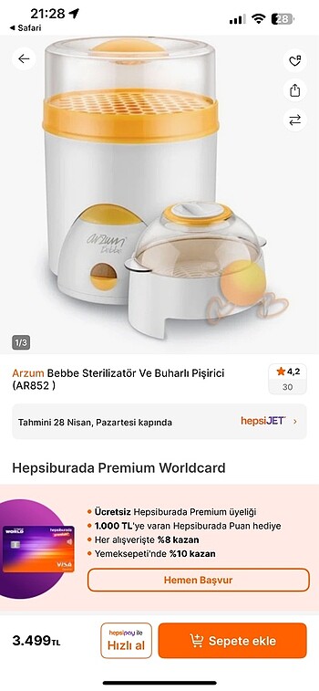 Arzum bebe sterilizatör ve buharlı pişirici - Görsel 5
