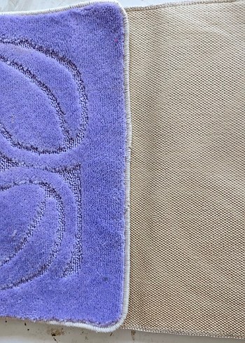 Diğer Nakışlı klozet takımı 50*80 cm Mor Banyo Paspası