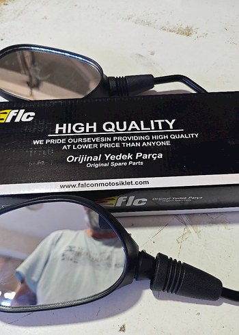 Siyah Motosiklet Ayna 1 Çift 2 adet sağ sol - Görsel 4