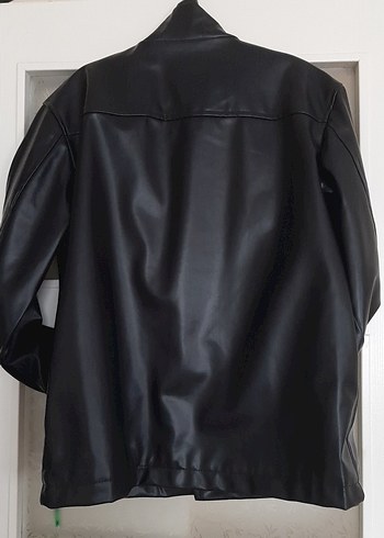 Düğmeli Siyah Kadın Deri Ceket - Görsel 3