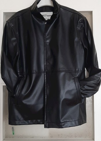 Düğmeli Siyah Kadın Deri Ceket - Görsel 2