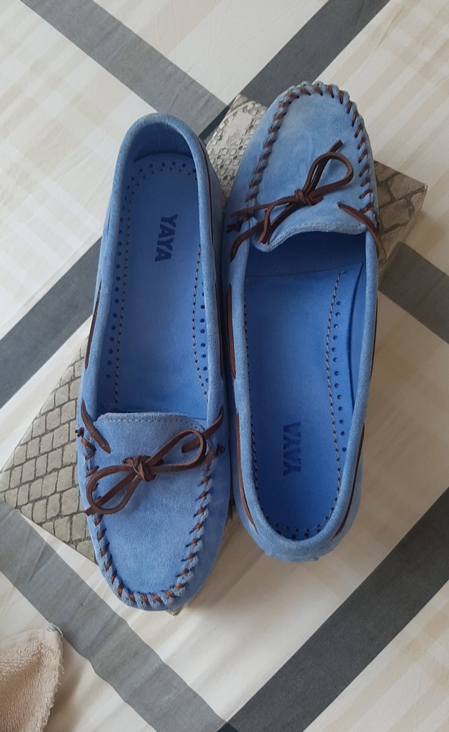 Mavi Süet Kadın Günlük Casual Ayakkabı - Görsel 2