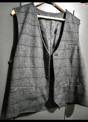 Lcw ekose kırçıllı antrasit gri yelek slim fit