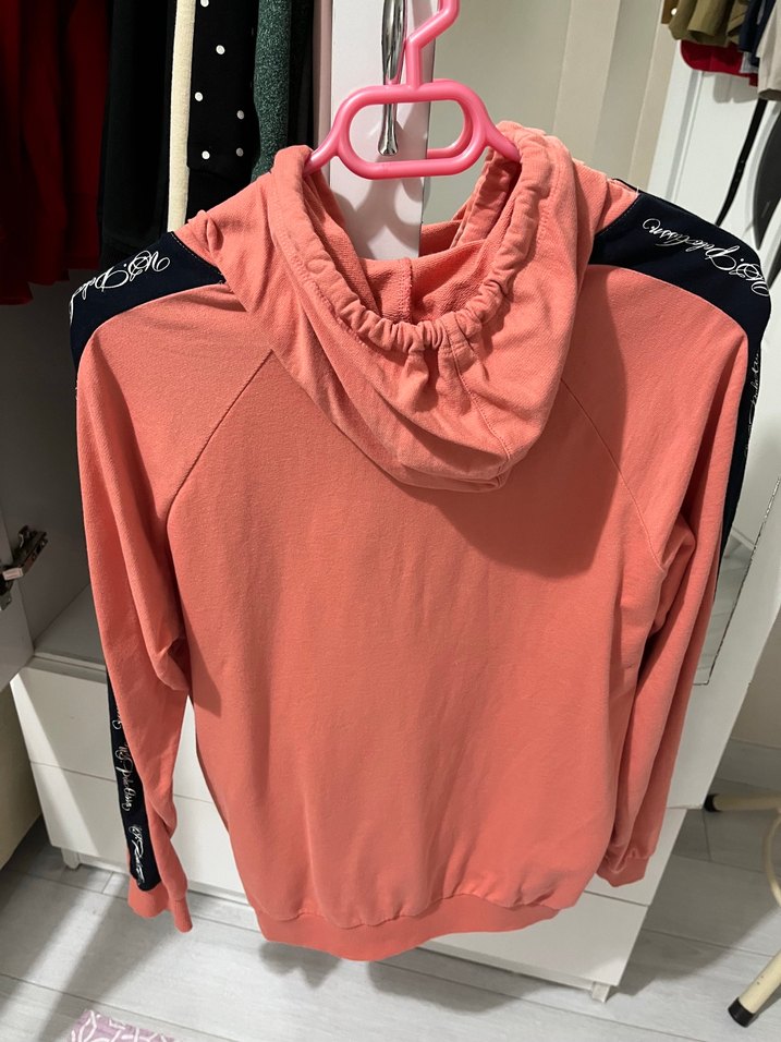 Pembe Kadın Kapüşonlu Sweatshirt - Görsel 2