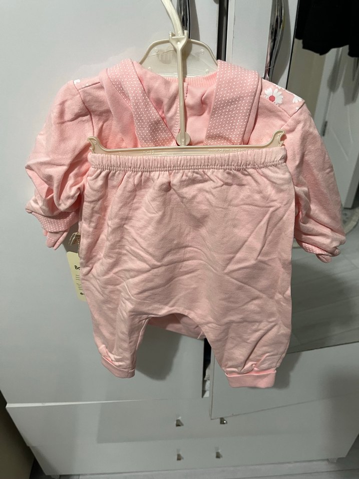 Pembe Nakışlı Uzun Kollu Bebek Takımı - Görsel 2