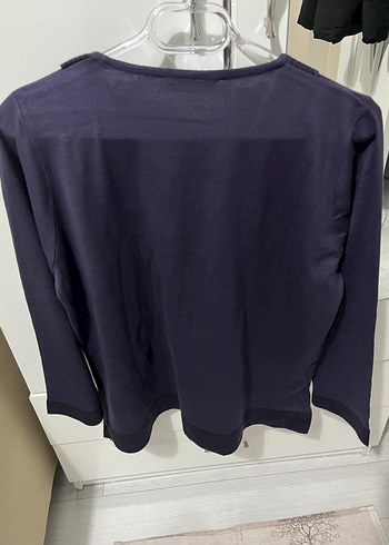 Nakışlı Mor Örgü Kadın Bluz - Görsel 2