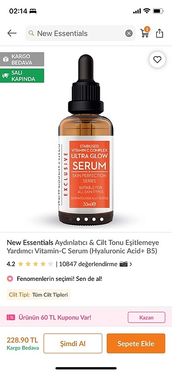  Beden Renk C vitamin serum