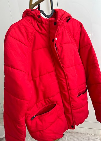 Kırmızı Fermuarlı Kadın Mont - Görsel 3