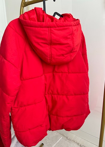 Kırmızı Fermuarlı Kadın Mont - Görsel 6