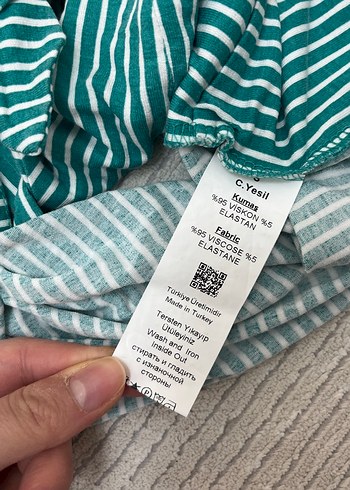 Yeşil Çizgili Kadın Mini Atlet - Görsel 3