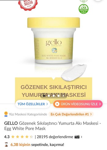 Gello Yumurta Akı Gözenek Maskesi - Görsel 4