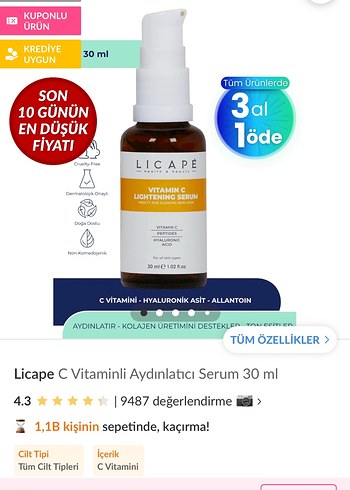 Licape Vitamin C Aydınlatıcı Serum 30 ml - Görsel 4