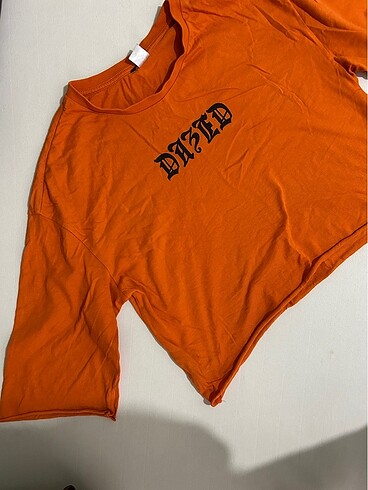 xs Beden Turuncu yarım kol crop
