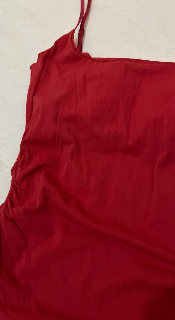 Kırmızı İnce Askılı bluz - Görsel 2