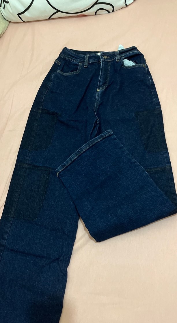 Kadın Lacivert Bol Kesim Midi Kot Pantolon - Görsel 2