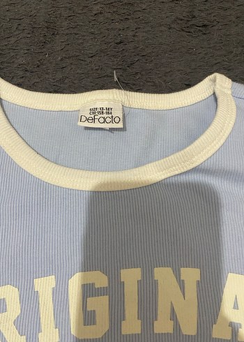 Mavi Pamuklu Baskılı Kadın Tişört - Görsel 3