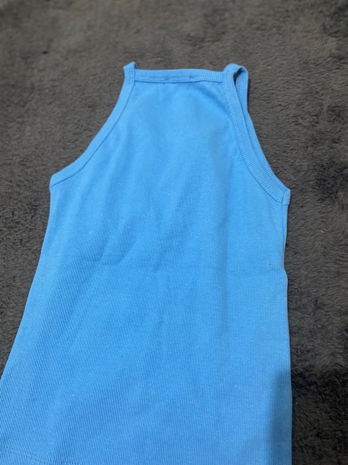 Mavi Yüksek Yakalı Kadın Atlet - Görsel 5