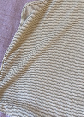 Bej Keten Yüksek Yakalı Kolsuz Basic Atlet - Görsel 3