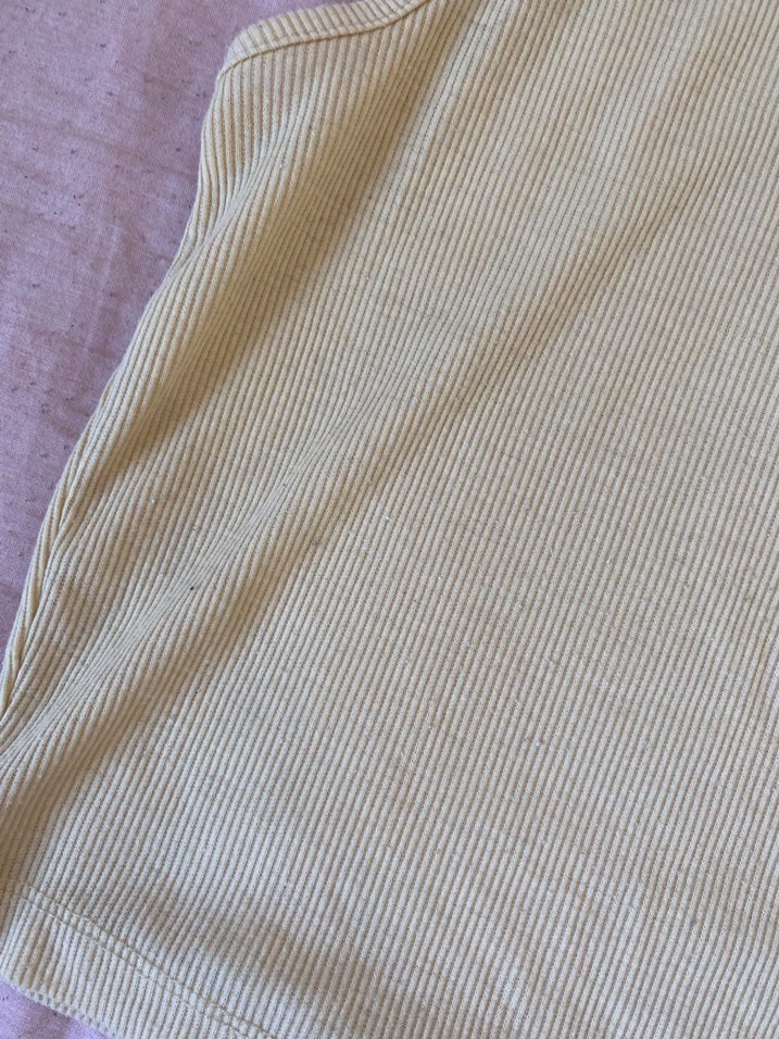 Bej Keten Yüksek Yakalı Kolsuz Basic Atlet - Görsel 3