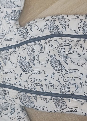 Gri Dinozor Desenli Bebek kozmomont - Görsel 2