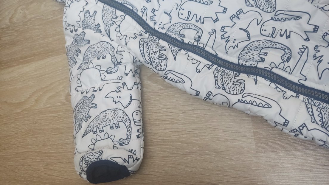 Gri Dinozor Desenli Bebek kozmomont - Görsel 5