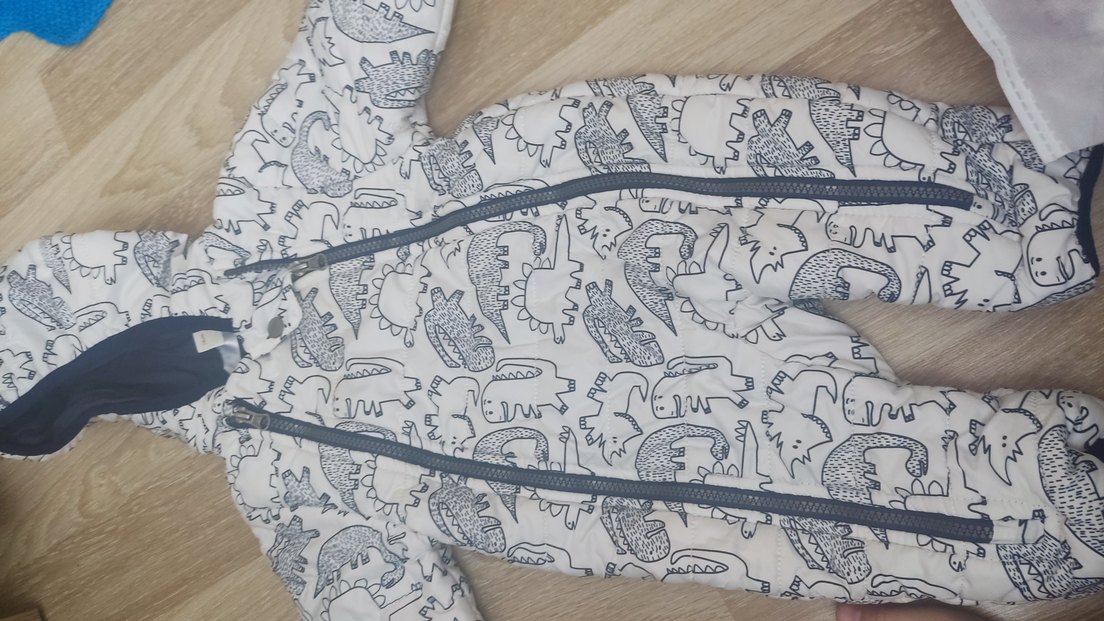 Gri Dinozor Desenli Bebek kozmomont - Görsel 2