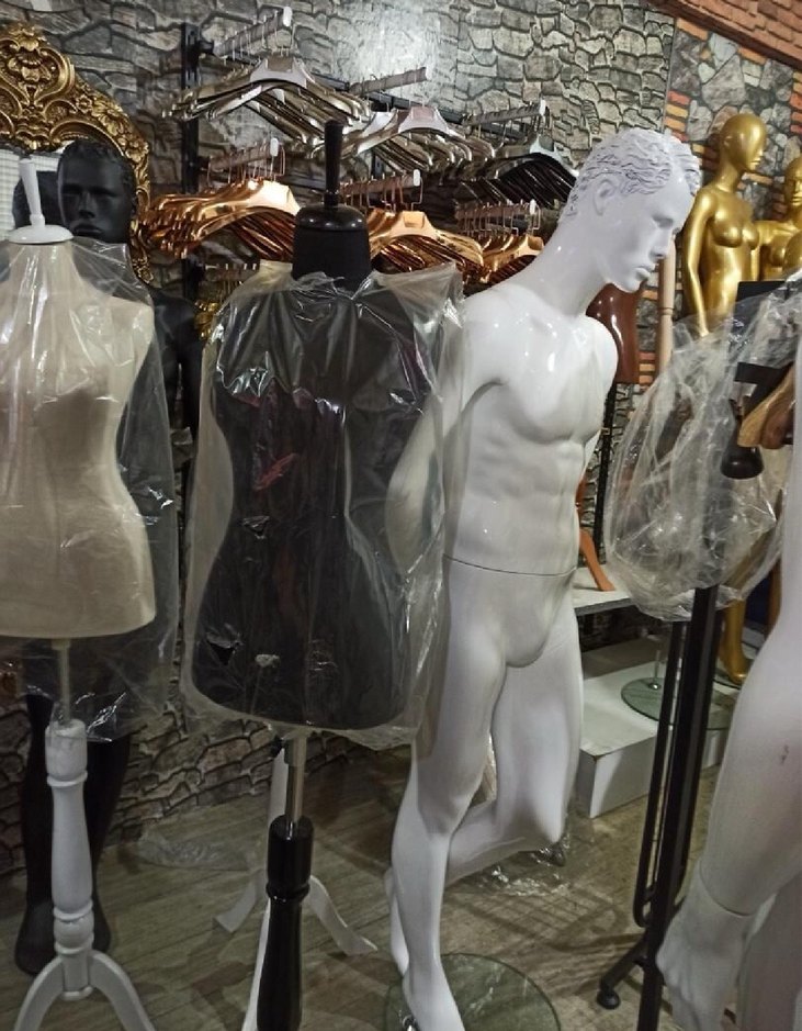 Gri Drapeli Yüksek Yakalı Uzun Elbise - Görsel 2