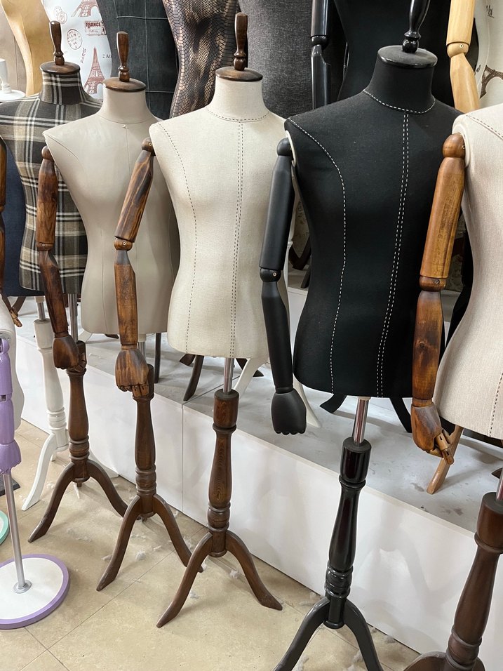 Terzi manken ahşap kollu terzi manken vitrin manken - Görsel 3