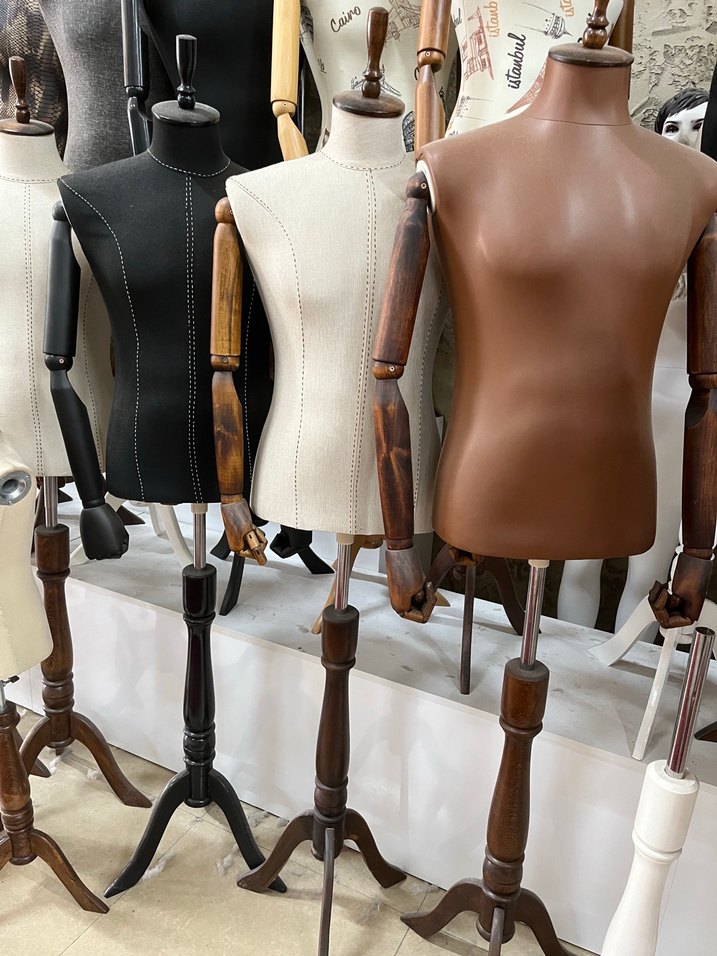 Terzi manken ahşap kollu terzi manken vitrin manken - Görsel 2