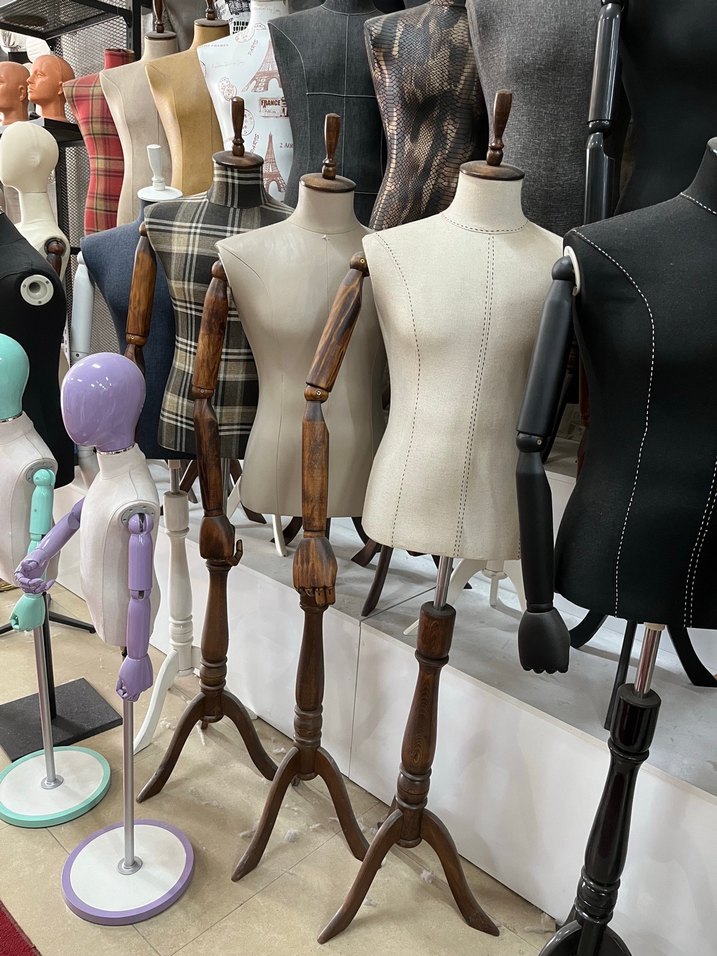 Terzi manken ahşap kollu terzi manken vitrin manken - Görsel 4