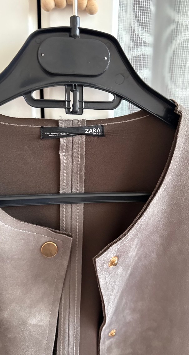 Gri Uzun Kadın Süet Kaban - Görsel 5