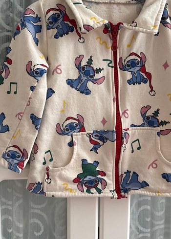 Kız Çocuk Kapüşonlu Desenli Fermuarlı Ceket - Görsel 2