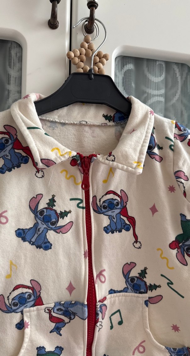 Kız Çocuk Kapüşonlu Desenli Fermuarlı Ceket - Görsel 3