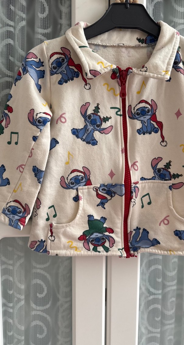 Kız Çocuk Kapüşonlu Desenli Fermuarlı Ceket - Görsel 2