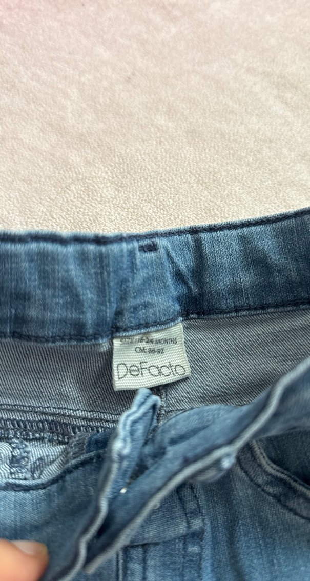 Kız Çocuk mavi kot Pantolon - Görsel 3