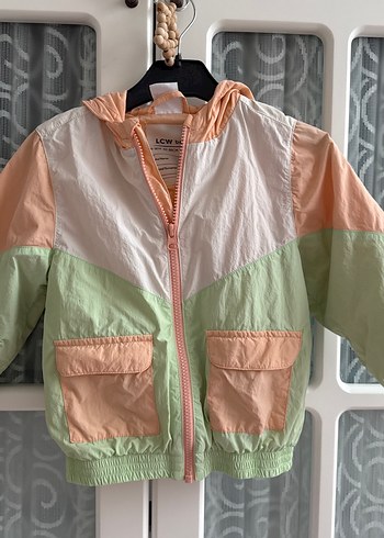 Kız Çocuk Kapüşonlu Pastel Renkli Yağmurluk - Görsel 2